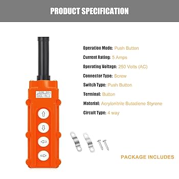 Amazon | RUOFENG 4ウェイホイストクレーン押しボタンスイッチ